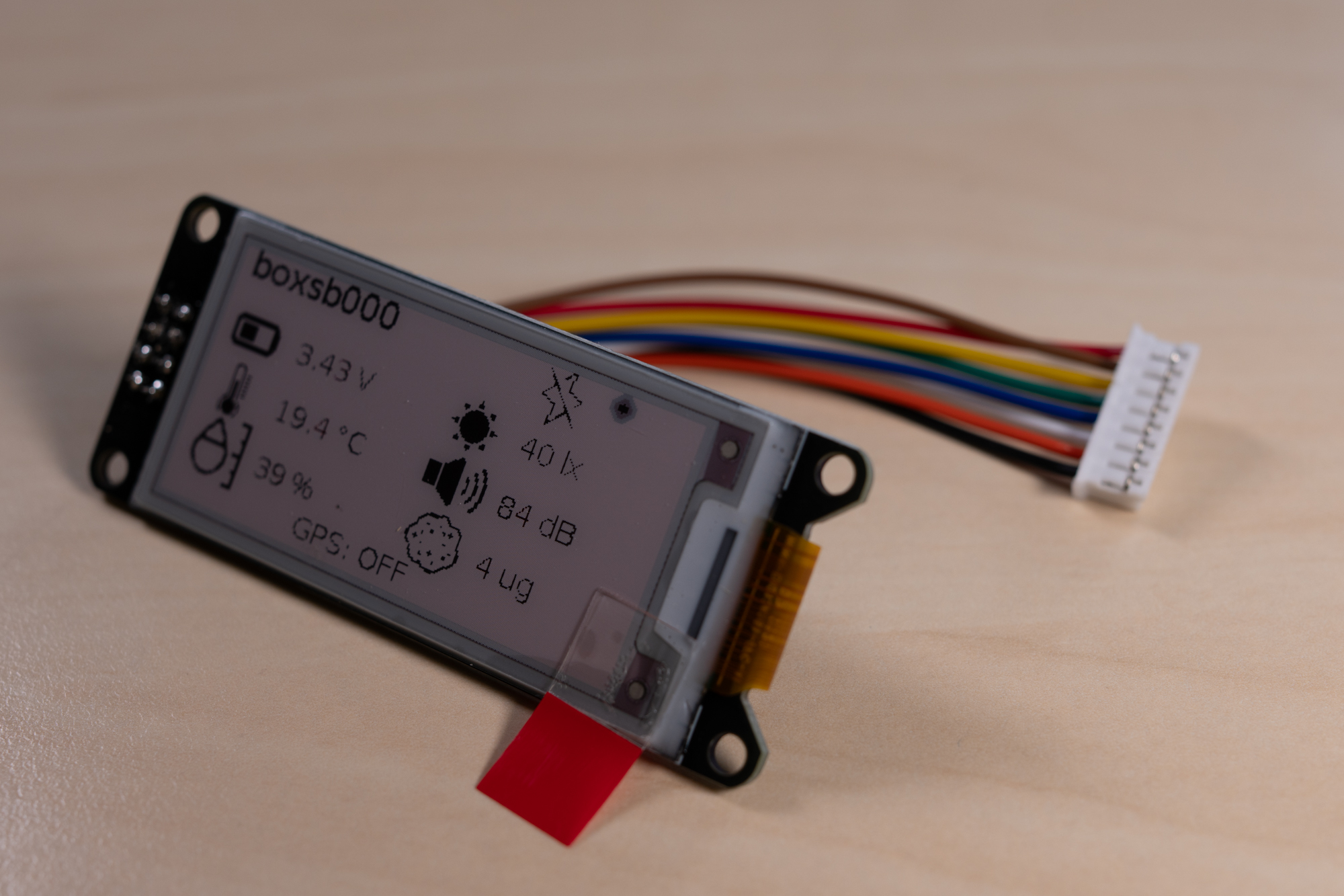 Display der UMS mit Messwerten direkt an der Sensorbox